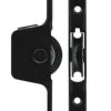 High sided sash roller with zinc plated housing. Black roller.