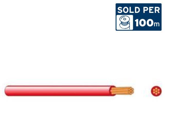 2.5BWRD 0.6/1.0kV V-90 PVC Insulated Building Wire, 1 Core, 2.5 sq-mm x 100m, Red 1 2.5BWRD 0.6/1.0kV V-90 PVC Insulated Building Wire, 1 Core, 2.5 sq-mm x 100m, Red