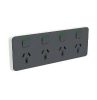 Skin socket sw horiz quad 10a 250v CLI3015/4CAN