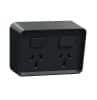 Socket sw horiz twin 10a 250v bk CLIO3025BK