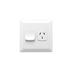 Gpo single 10a 250v square plt white CLIP2015/2WE