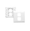 Plate grid & cover 2g pvc squ plt white CLIP2032/2VHWE