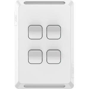 Switch vert 4g 1/2way 20a/16ax 250v CLIP3044VAXW 1 Switch vert 4g 1/2way 20a/16ax 250v CLIP3044VAXW