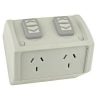 Gpo sw dbl w/prf ip53 10a 250v res/grey CLIWSC227/2RG