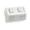 Gpo sw dbl w/prf ip53 10a 250v res/white CLIWSC227/2RW