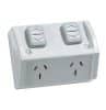 Gpo sw dbl flush w/prf ip53 10a res/grey CLIWSCF227/2RG