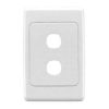 Clipsal 2000 Series 2032VHWE 2 Gang Flush Surround and Grid Plate, 116mm L x 76mm W x 13mm H, White Electric