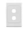Clipsal 2000 Series 2032VHWE 2 Gang Flush Surround and Grid Plate, 116mm L x 76mm W x 13mm H, White Electric