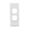 Clipsal 2000 Series 2032WE 2 Gang Flush Surround and Grid Plate, 86mm L x 34mm W x 11mm H, White Electric