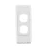 Clipsal 2000 Series 2032WE 2 Gang Flush Surround and Grid Plate, 86mm L x 34mm W x 11mm H, White Electric