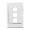 Clipsal 2000 Series 2033VHWE 3 Gang Flush Surround and Grid Plate, 116mm L x 76mm W x 13mm H, White Electric