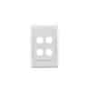 Clipsal 2000 Series 2034VHWE 4 Gang Flush Surround and Grid Plate, 116mm L x 76mm W x 13mm H, White Electric