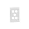 Clipsal 2000 Series 2035VHWE 5 Gang Flush Surround and Grid Plate, 116mm L x 76mm W x 13mm H, White Electric