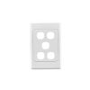 Clipsal 2000 Series 2035VHWE 5 Gang Flush Surround and Grid Plate, 116mm L x 76mm W x 13mm H, White Electric
