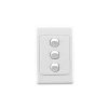 Clipsal 2033VAWE 2000-Series 1 Pole 3 Gang Rocker Switch, 250VAC, 10A, White Electric