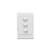 Clipsal 2033VAWE 2000-Series 1 Pole 3 Gang Rocker Switch, 250VAC, 10A, White Electric