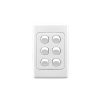 Clipsal 2036VAWE 2000-Series 1 Pole 6 Gang Rocker Switch, 250VAC, 10A, White Electric