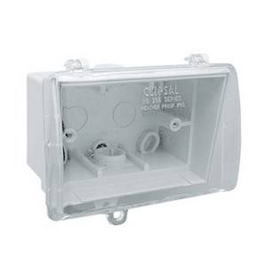 Clipsal 255GY Grey PVC Rectangle Weather Protective Box, 110mm W x 137mm L 1 Clipsal 255GY Grey PVC Rectangle Weather Protective Box, 110mm W x 137mm L