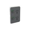 Clipsal 3025VC-AN Iconic Skin Socket Switch, Twin, Double Power Point, Vertical, 10A, 250V