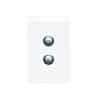 Clipsal 4062PBLPW Pure White PVC 2 Gang LED Push Button Switch, 250V, 20A