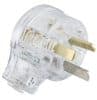 Clipsal 418STR Transparent Plastic 3 Pin Plug Top, 250V, 10A