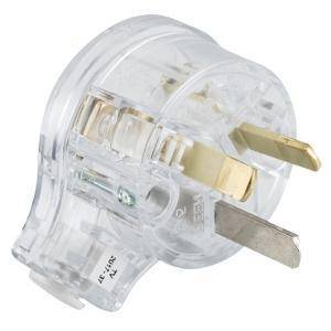 Clipsal 418STR Transparent Plastic 3 Pin Plug Top, 250V, 10A 1 Clipsal 418STR Transparent Plastic 3 Pin Plug Top, 250V, 10A