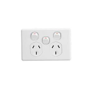 Clipsal C2000-Series C2025XAWE 3 Pin Power Point, General Purpose Outlet Socket Switch With Extra Switch Power Point 1 Clipsal C2000-Series C2025XAWE 3 Pin Power Point, General Purpose Outlet Socket Switch With Extra Switch Power Point