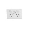 Clipsal C2000-Series C2025XAWE 3 Pin Power Point, General Purpose Outlet Socket Switch With Extra Switch Power Point