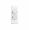 Clipsal C2032AWE Classic C2000-Series 1 Pole 2 Gang Rocker Switch, 250VAC, 10A, White Electric