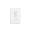 Clipsal C2033VAWE Classic C2000-Series 3 Gang Rocker Switch, 250VAC, 10A, White Electric
