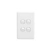 Clipsal C2034VAWE Classic C2000-Series 4 Gang Rocker Switch, 250VAC, 10A, White Electric