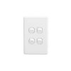 Clipsal C2034VAWE Classic C2000-Series 4 Gang Rocker Switch, 250VAC, 10A, White Electric