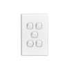 Clipsal C2035VAWE Classic C2000-Series 5 Gang Rocker Switch, 250VAC, 10A, White Electric