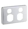 Clipsal Classic C2000 Series C2025CBA 2 Gang Socket Outlet Cover, Brushed Aluminum