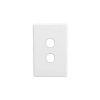 Clipsal Classic C2000 Series C2032VHWE 2 Gang Switch Grid Plate and Cover, 116mm L x 76mm W, White Electric