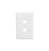 Clipsal Classic C2000 Series C2032VHWE 2 Gang Switch Grid Plate and Cover, 116mm L x 76mm W, White Electric