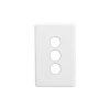 Clipsal Classic C2000 Series C2033VHWE 3 Gang Switch Grid Plate and Cover, 116mm L x 76mm W, White Electric