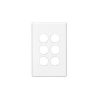 Clipsal Classic C2000 Series C2036VHWE 6 Gang Switch Grid Plate and Cover, White Electric