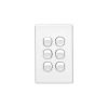 Clipsal Classic C2036VAWE 6 Gang Flush Switch, White Electric, 10A, 250VAC at 50Hz