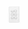 Clipsal Classic C2036VAWE 6 Gang Flush Switch, White Electric, 10A, 250VAC at 50Hz