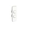 Clipsal Iconic Flush Switch, Vertical Mount, 2 Gang, 1-Way/2-Way, Architrave, LED, Vivid White, 3042AL-VW