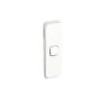 Clipsal Iconic Flush Switch Plate Assembly, Vertical Mount, 1 Gang, Architrave, LED, Vivid White, 3041AL-VW