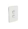 Clipsal Iconic Flush Switch, Vertical Mount, 2 Gang, 1-Way/2-Way, Vivid White, 3042VA-VW