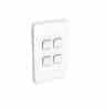 Clipsal Iconic Flush Switch, Vertical Mount, 4 Gang, 1-Way/2-Way, Vivid White, 3044VA-VW