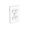 Clipsal Iconic Flush Switch, Vertical Mount, 5 Gang, 1-Way/2-Way, Vivid White, 3045VA-VW