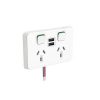 Clipsal Iconic Power Point, Twin Socket Outlet Grid with Twin USB Charger Power Point