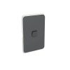 Clipsal Iconic Switch Plate Skin, 1 Gang, Horizontal/Vertical Mount, Clip-On, Anthracite, 3041C-AN
