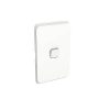 Clipsal Iconic Switch Plate Skin, 1 Gang, Horizontal/Vertical Mount, Clip-On, Vivid White, 3041C-VW