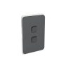 Clipsal Iconic Switch Plate Skin, 2 Gang, Horizontal/Vertical Mount, Clip-On, Anthracite, 3042C-AN