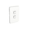 Clipsal Iconic Switch Plate Skin, 2 Gang, Horizontal/Vertical Mount, Clip-On, Vivid White, 3042C-VW
